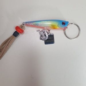 Happy Camper Fish Key Ring